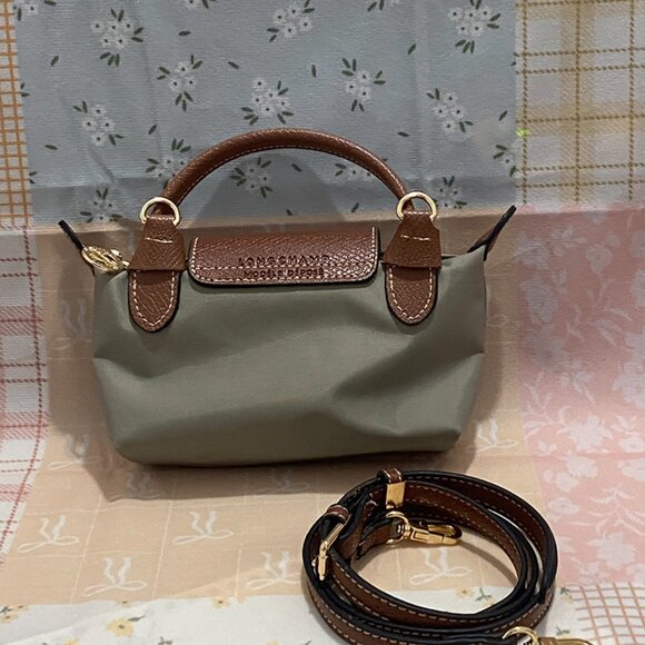 Longchamp Turtle Dove Gray Mini Tote Bag, Classic Dumpling Shape - Picture 4 of 7